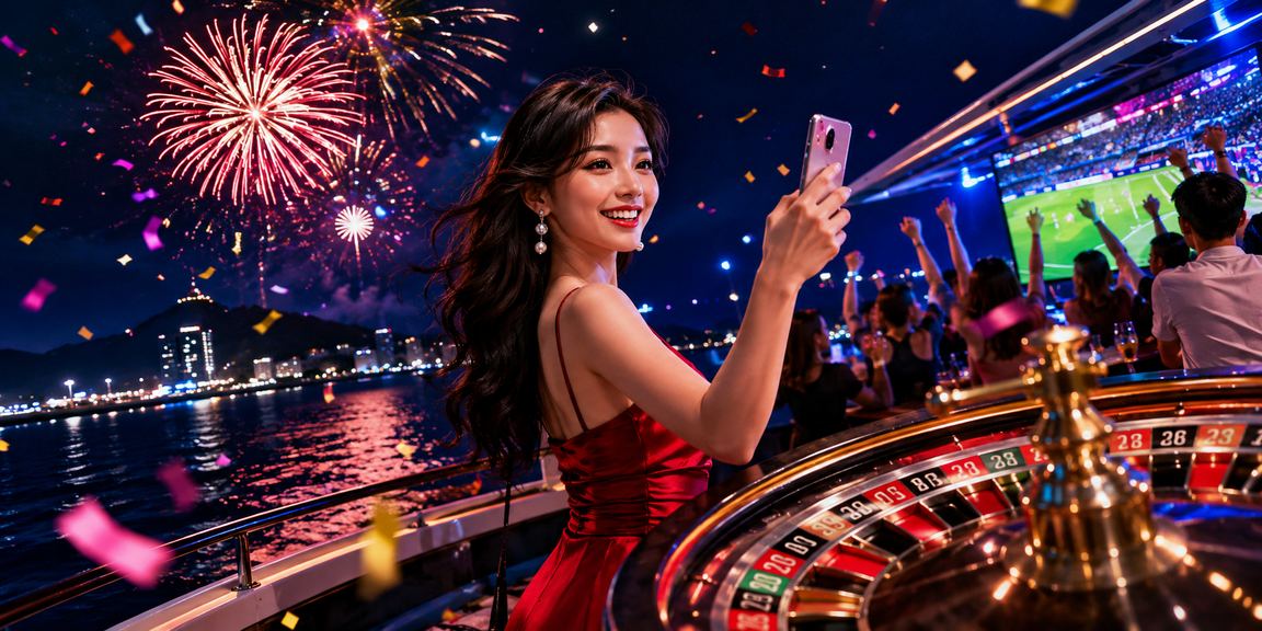 Người dùng tại Vũng Tàu chơi roulette trực tuyến trên điện thoại bên bờ biển buổi tối